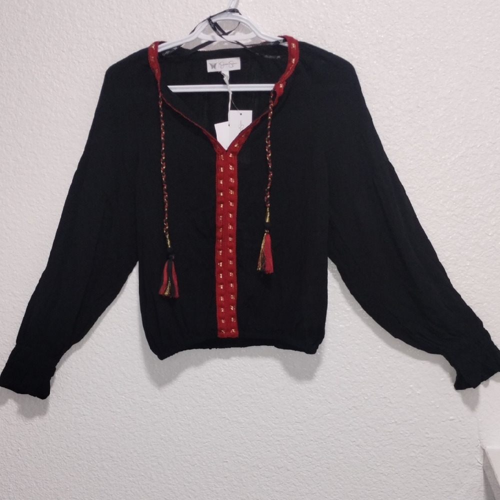 Jessica Simpson Black Top with Red Trim